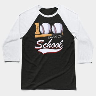 100 Days Of School Sports Game Baseball Player Student Baseball T-Shirt